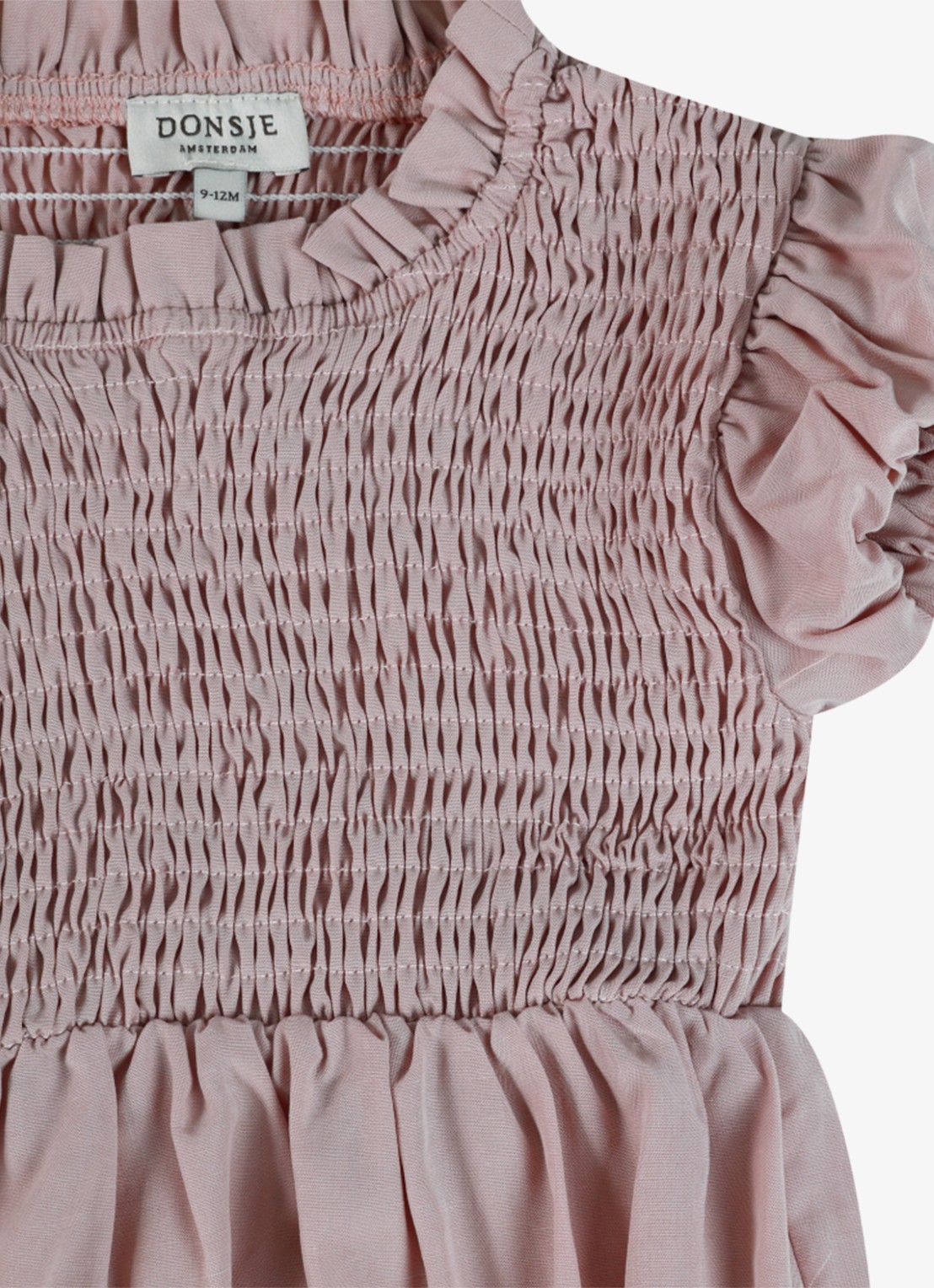 Donsje Amsterdam Eledor romper met smockwerk - detail 3 roze