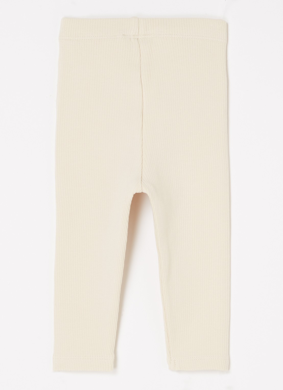 Donsje Amsterdam Ellie ribgebreide legging van  katoen - voorkant 2 creme