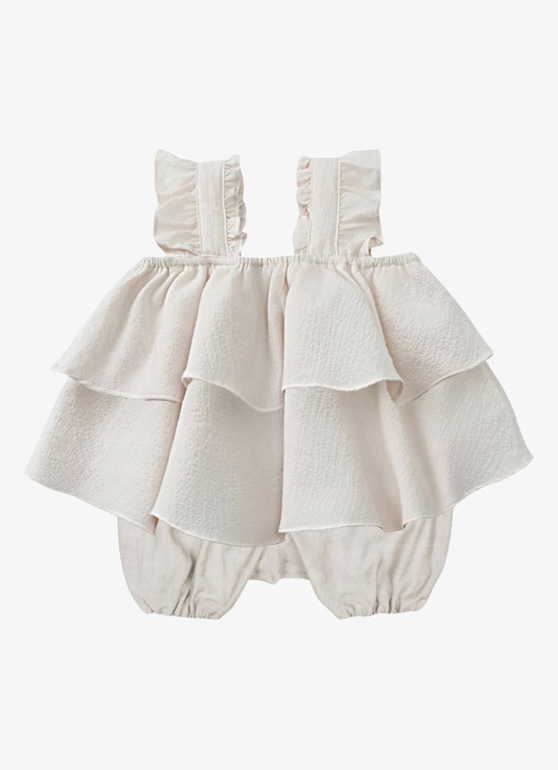 Donsje Amsterdam Elowen playsuit met ruches - achterkant wit
