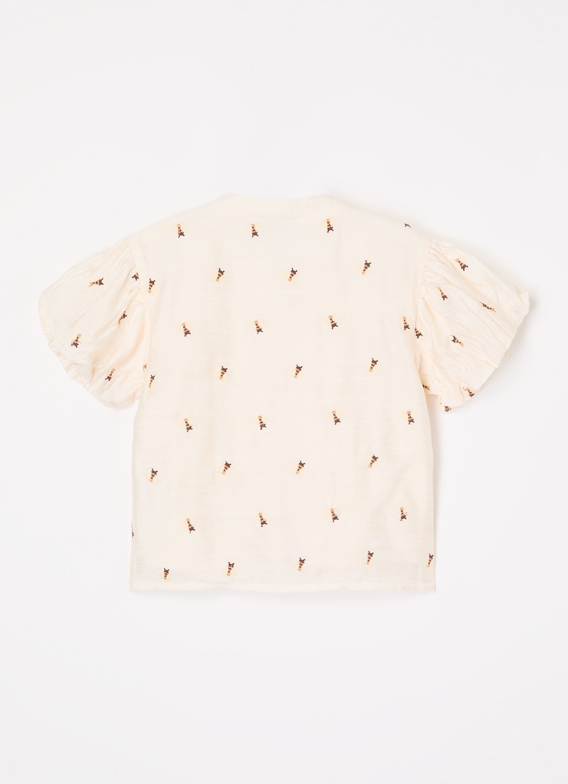 Donsje Amsterdam Ezrah blouse met borduring - achterkant 3 gebroken wit