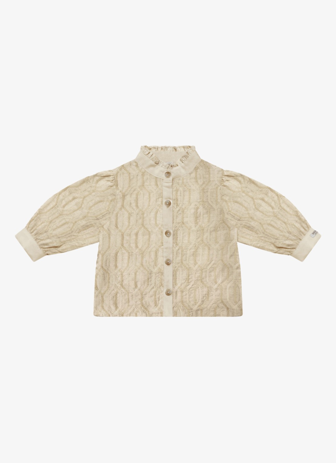 Donsje Amsterdam Fini blouse met ballonmouw - voorkant taupe
