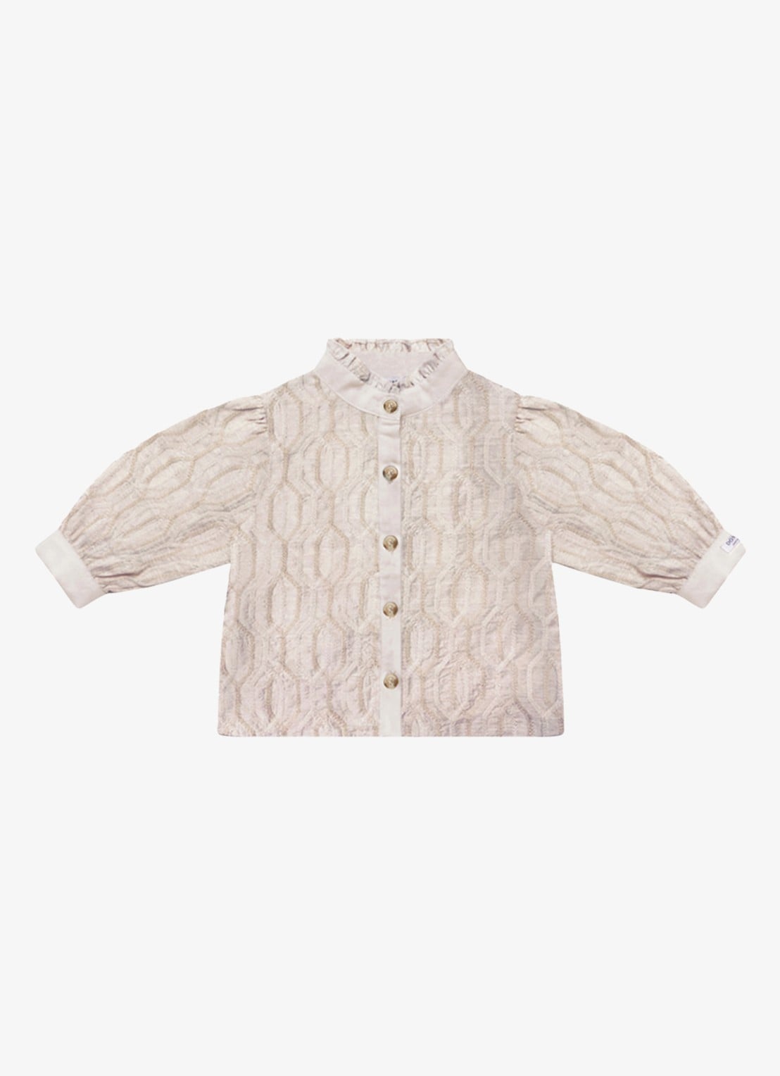 Donsje Amsterdam Fini blouse met structuur - voorkant beige