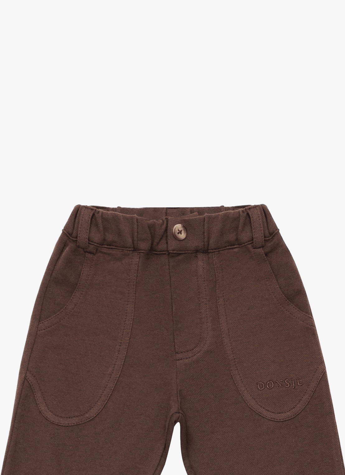 Donsje Amsterdam Gustaaf broek met steekzakken - detail donkerbruin
