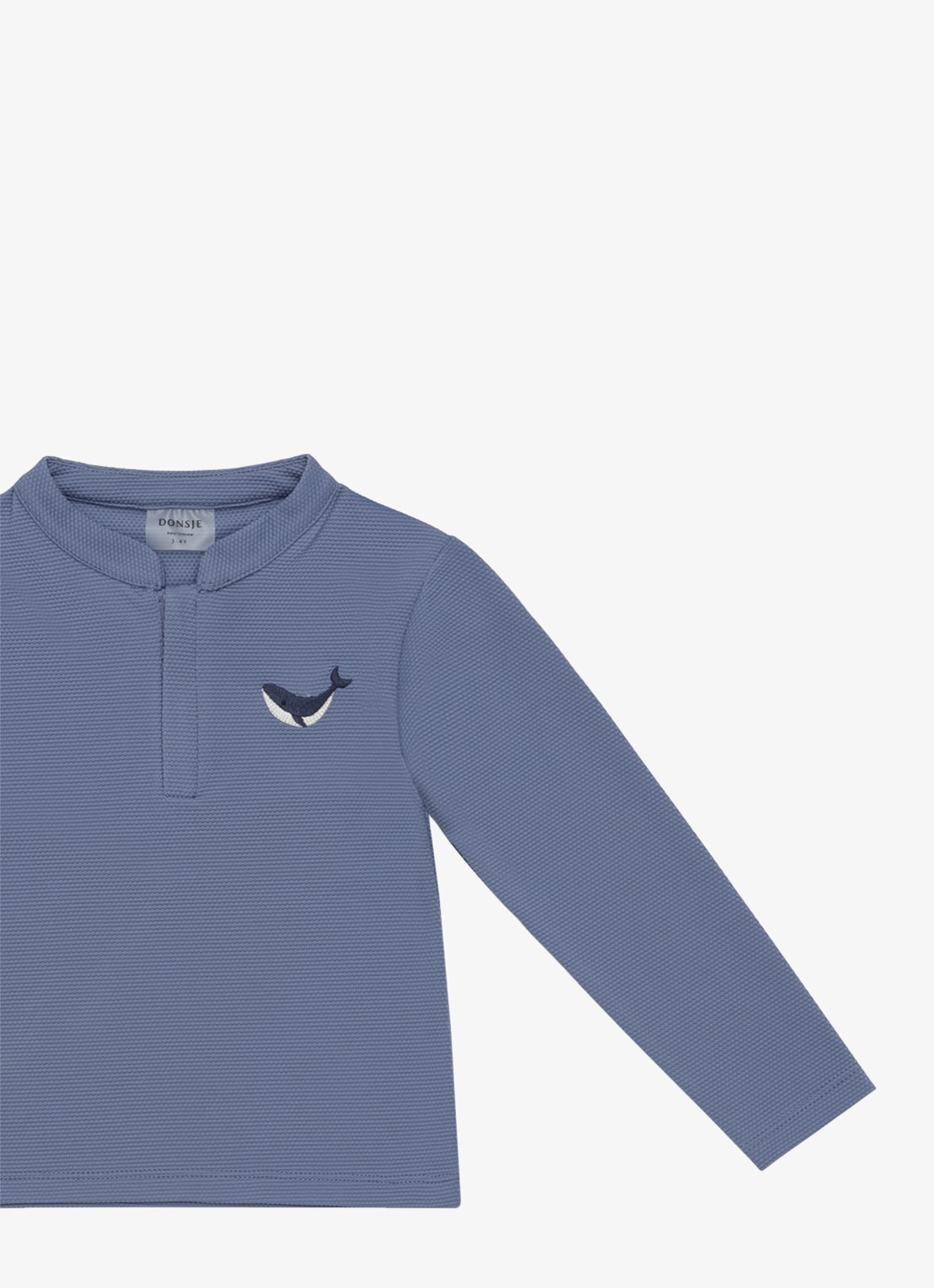 Donsje Amsterdam Harvie zwemshirt met borduring - detail 3 royalblauw