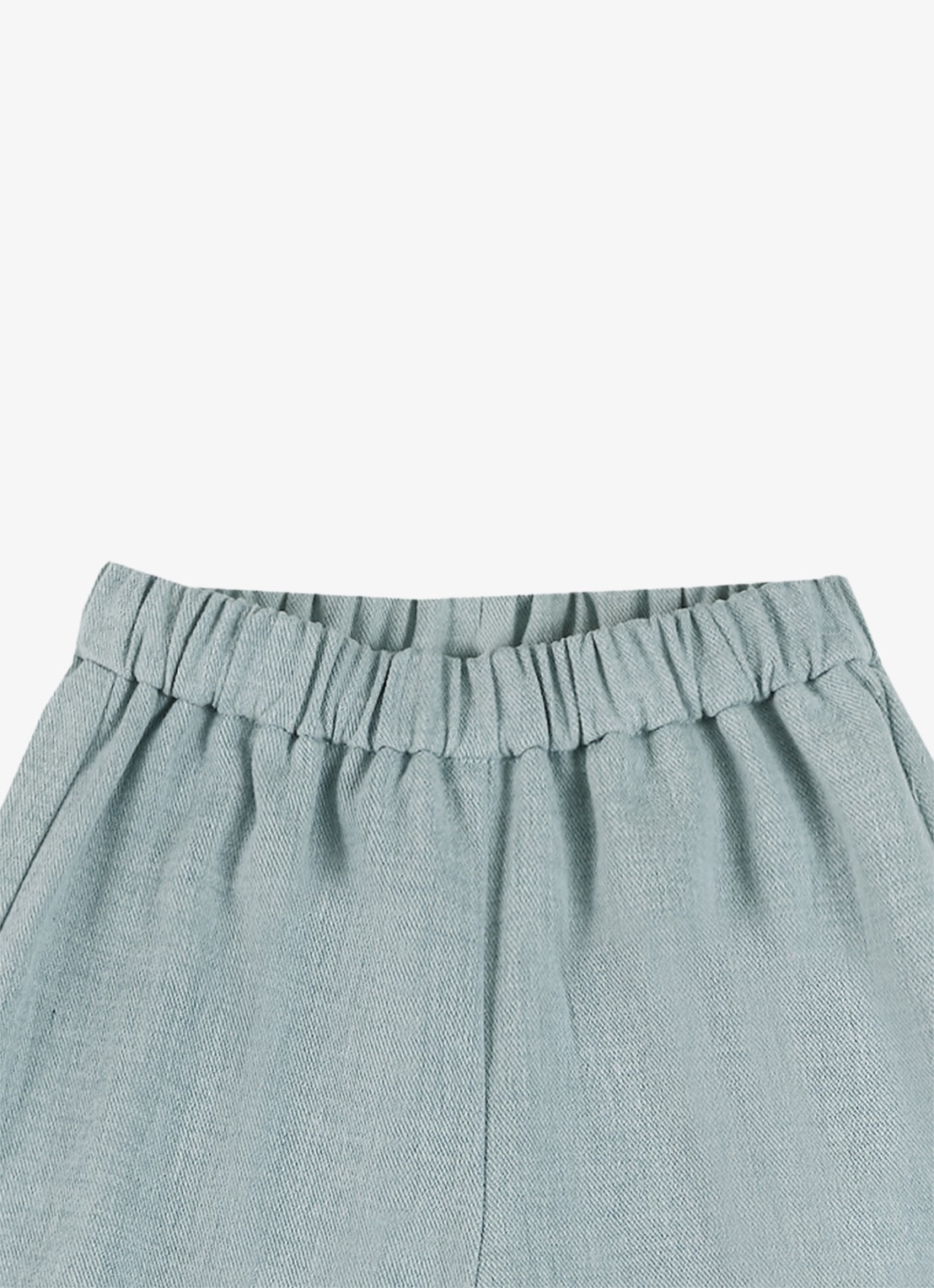 Donsje Amsterdam Hauke Stars wide fit broek van chambray - detail 4 lichtblauw