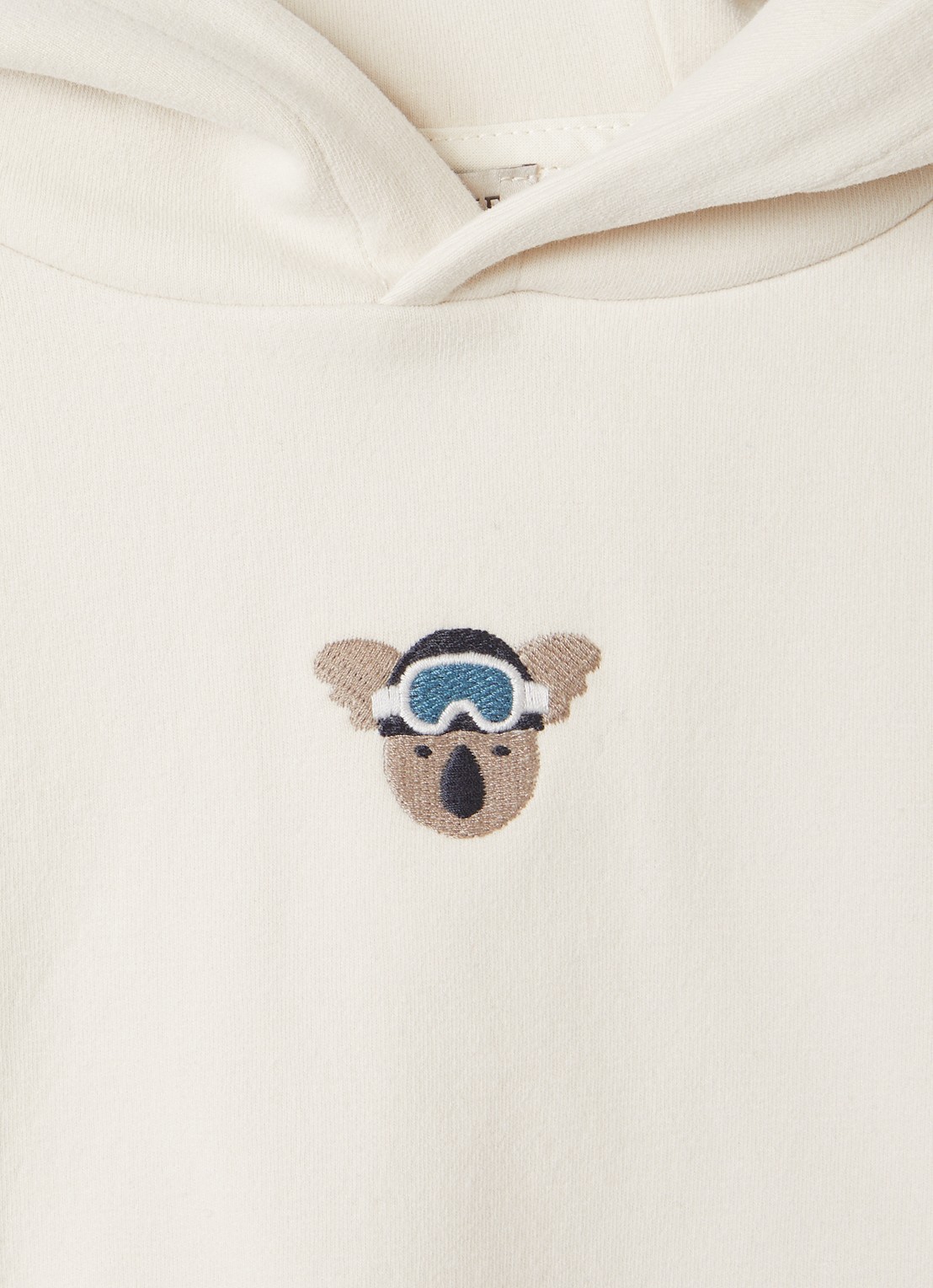 Donsje Amsterdam Herps hoodie met borduring - detail beige