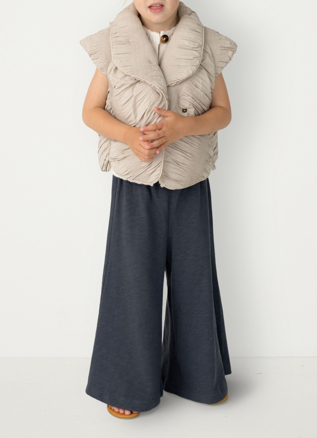 Donsje Amsterdam Hoyien wide fit broek van katoen - voorkant 3 donkerblauw