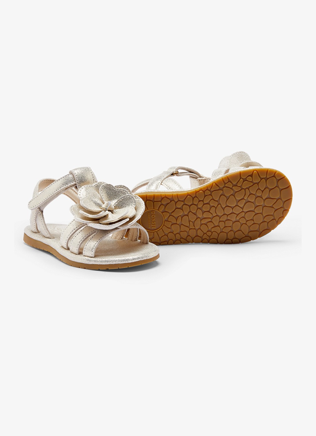 Donsje Amsterdam Iles Fields Buttercup sandaal van leer met applicatie - detail 2 zilver
