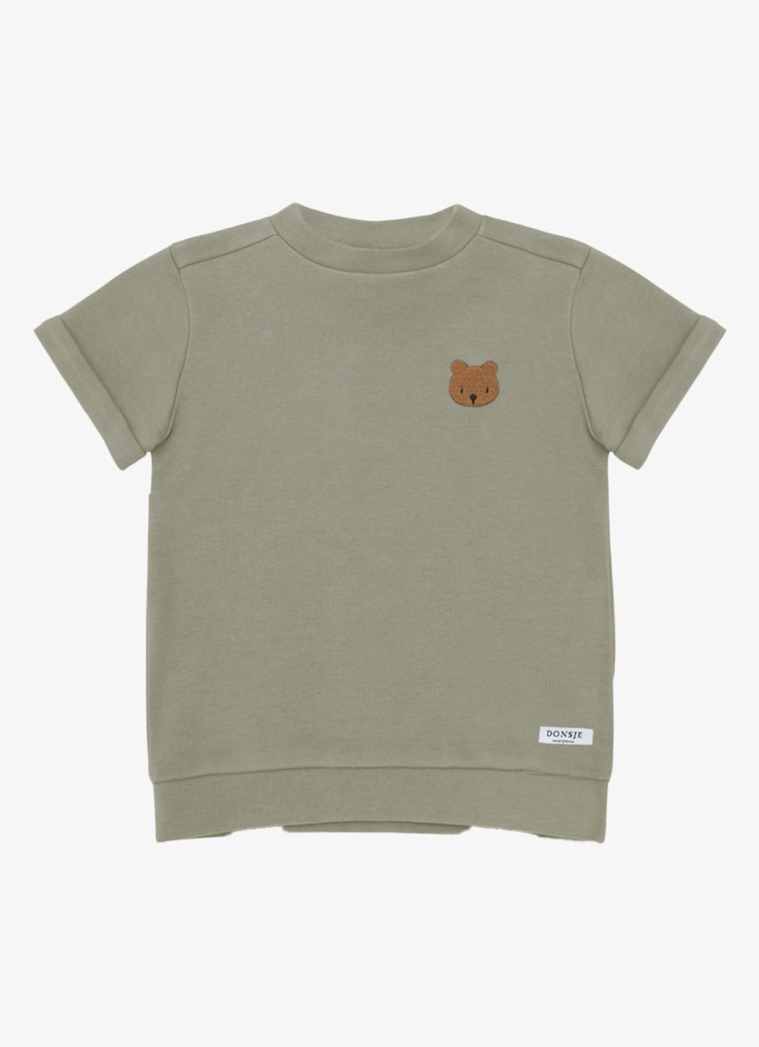 Donsje Amsterdam Jarne Bear t-shirt van katoen  - voorkant 6 groen