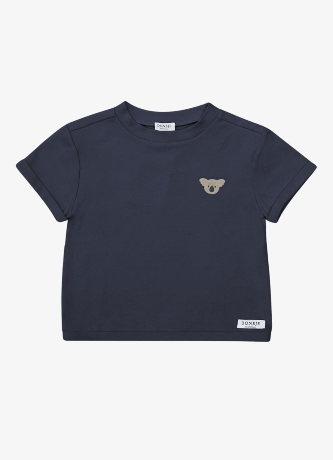 Donsje Amsterdam Jarne Koala t-shirt van katoen  - voorkant donkerblauw