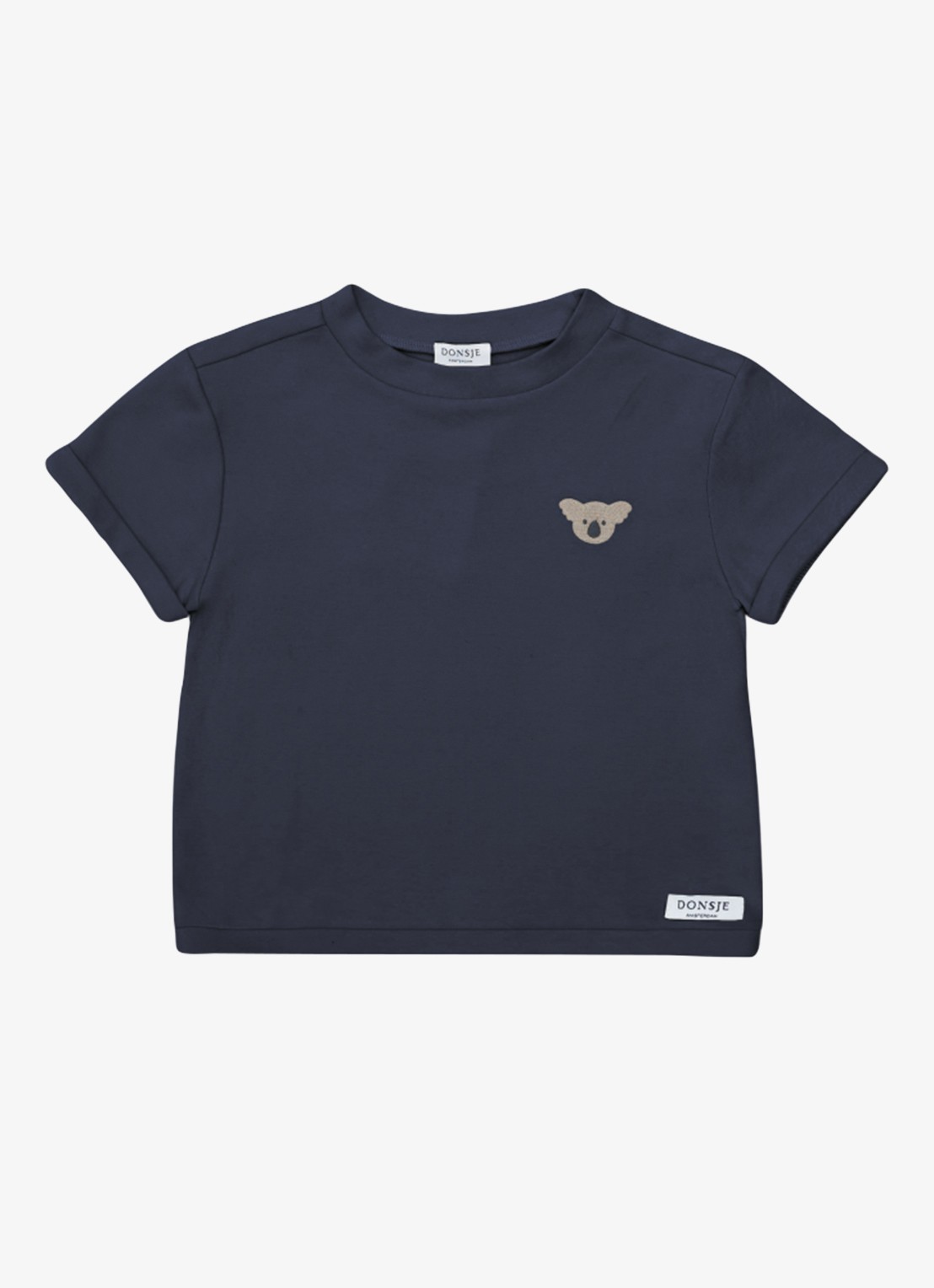 Donsje Amsterdam Jarne t-shirt van kartoen  - voorkant donkerblauw