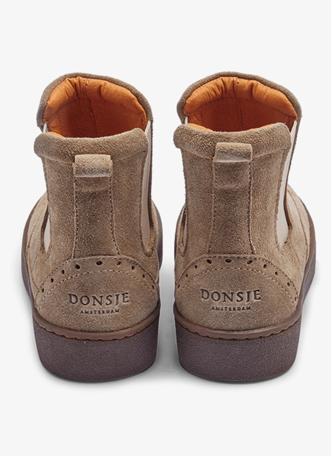 Donsje Amsterdam Jesmer chelsea boot van suède  - achterkant 5 khaki