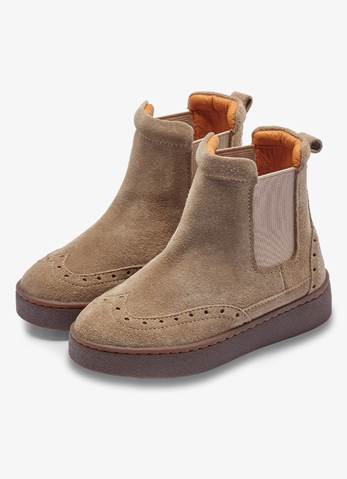 Donsje Amsterdam Jesmer chelsea boot van suède  - voorkant khaki
