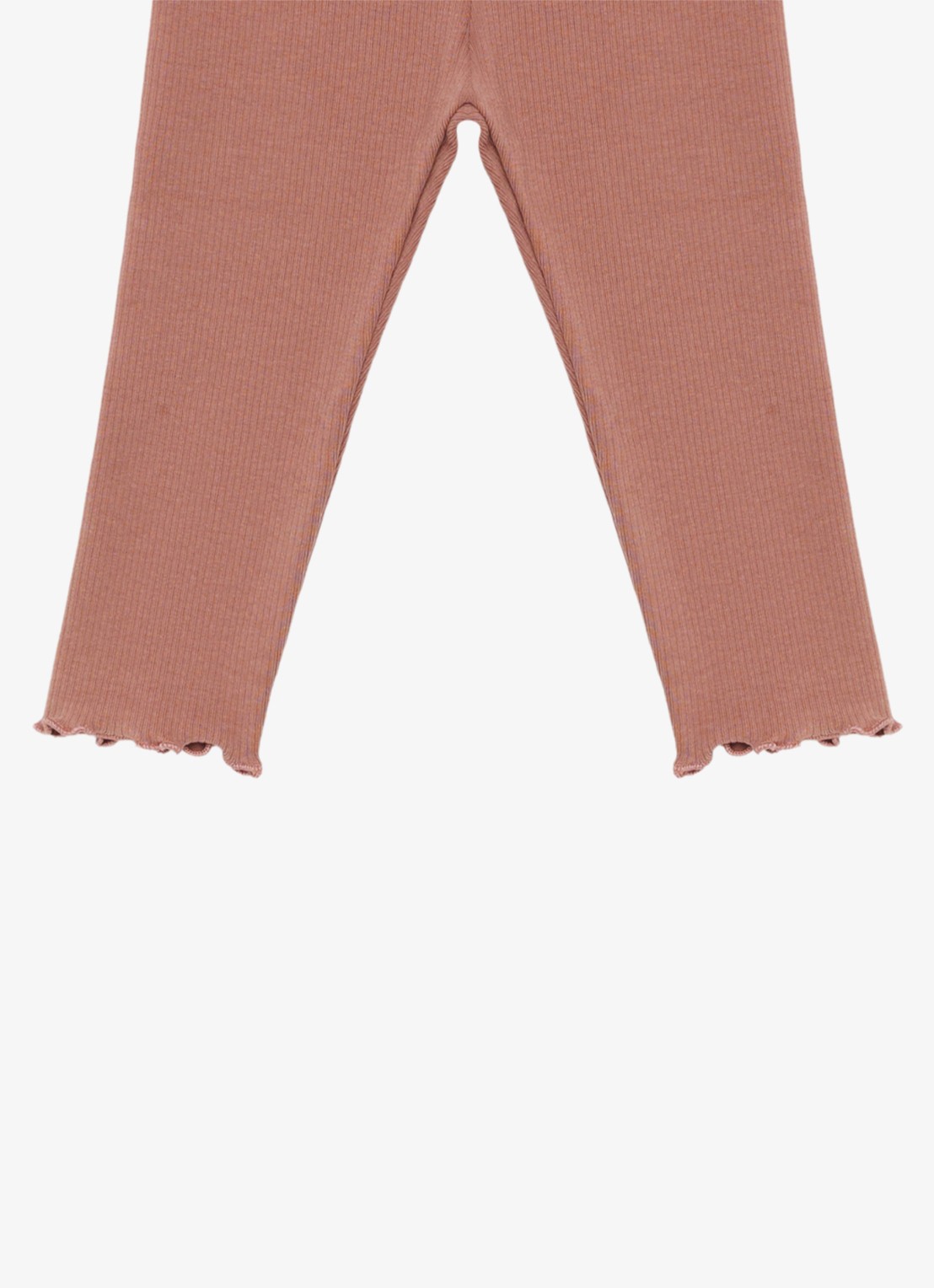 Donsje Amsterdam Joline ribgebreide legging in katoenblend - detail 3 oudroze