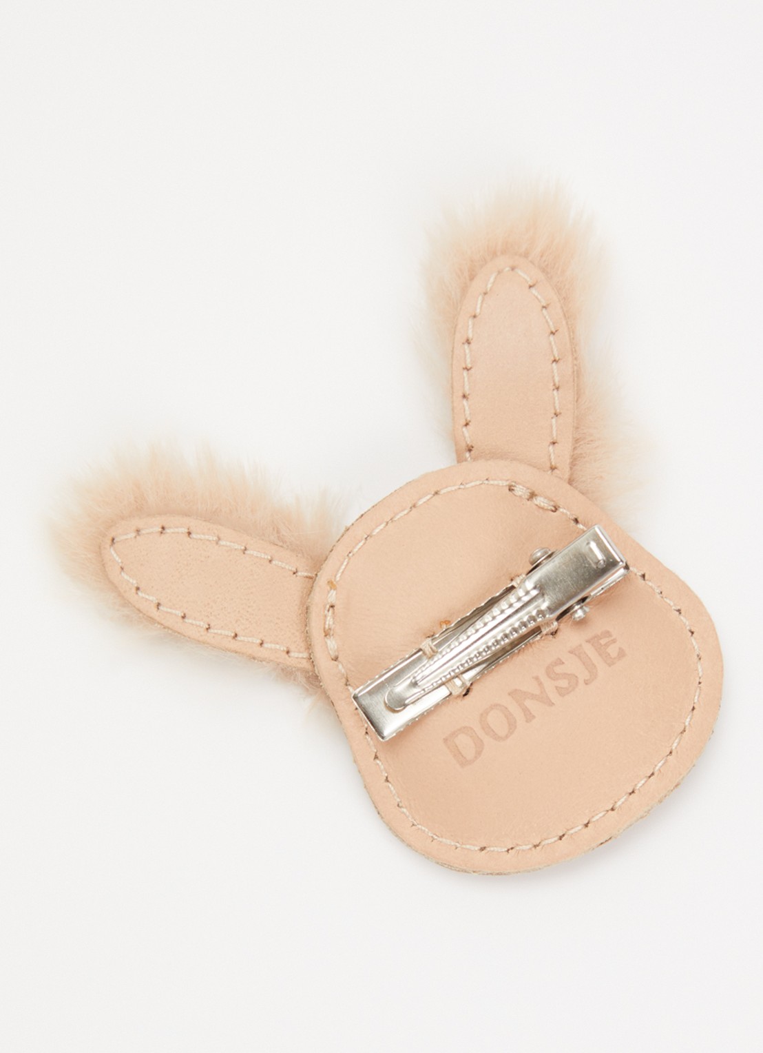 Donsje Amsterdam Josy haarclip van leer - detail bruin
