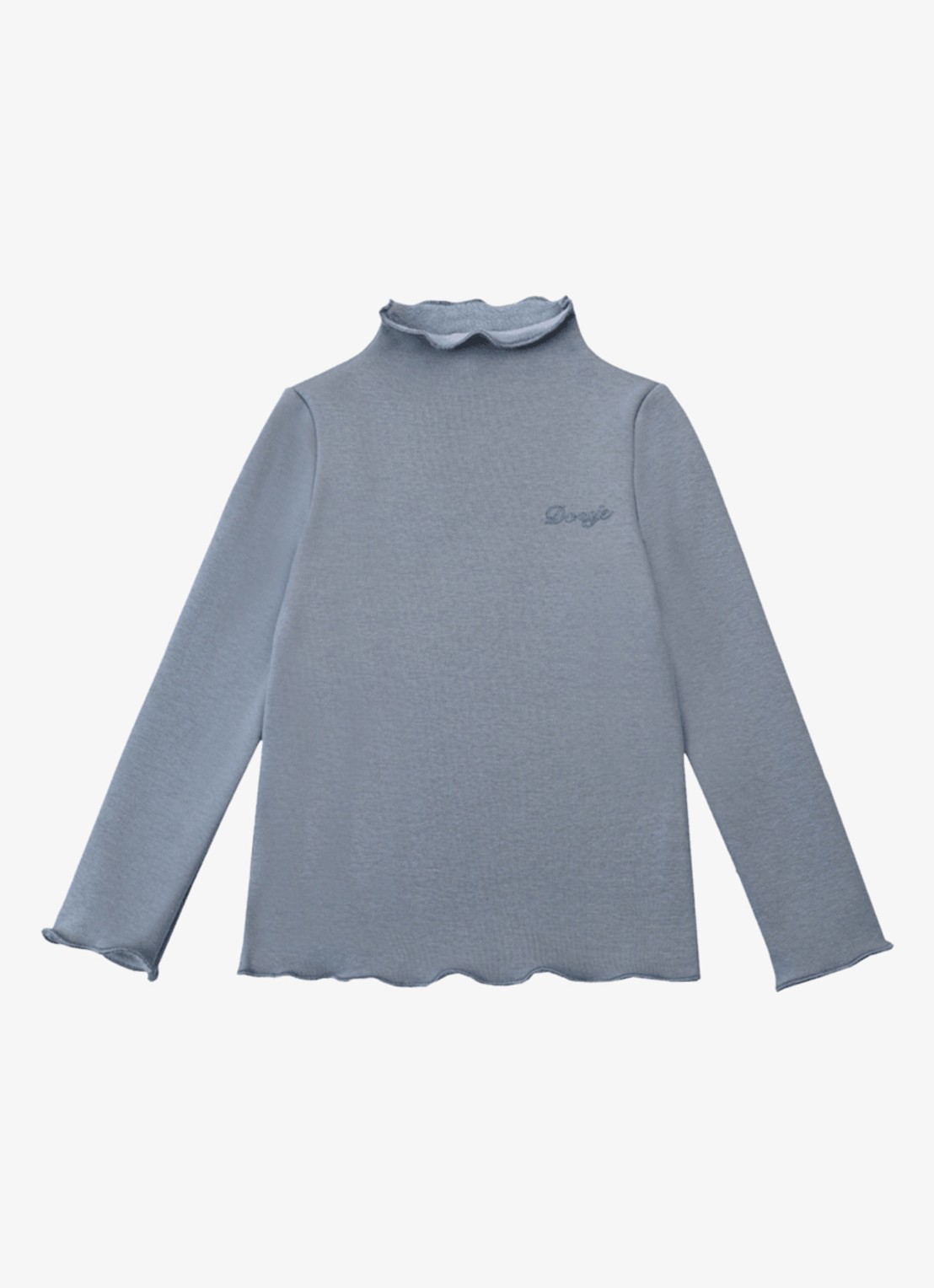 Donsje Amsterdam Jotte longsleeve met logoborduring - voorkant 2 blauw