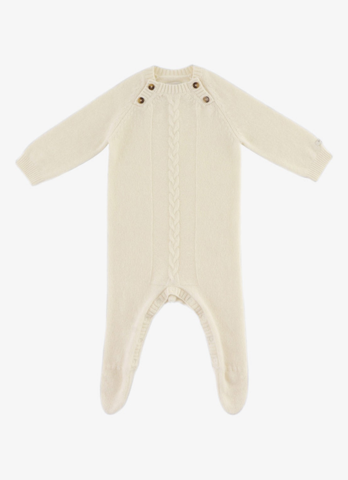 Donsje Amsterdam Juelz babypak van merino wol - voorkant 2 gebroken wit