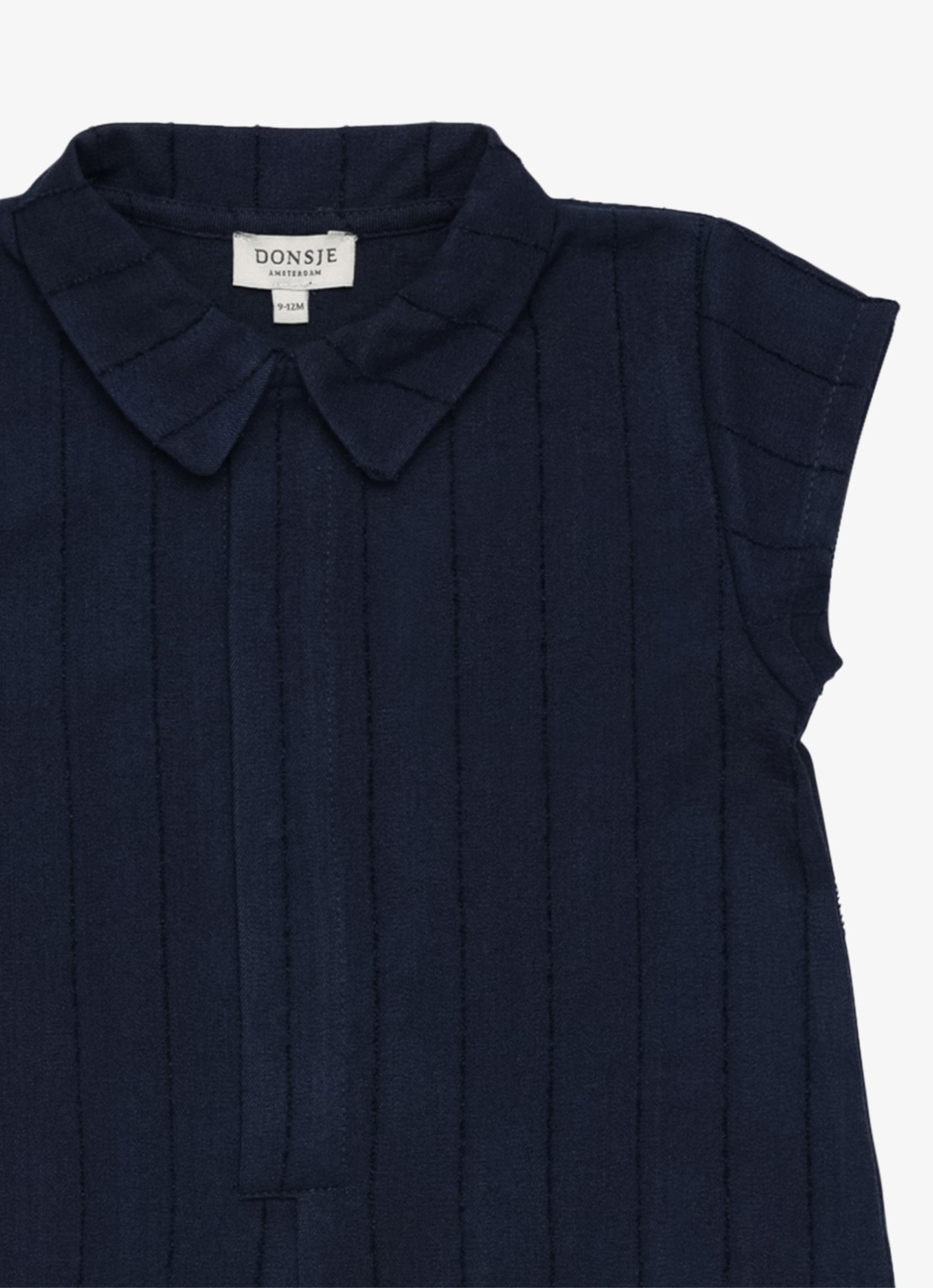Donsje Amsterdam Kajani ribgebreide playsuit met logoborduring - detail 4 beige