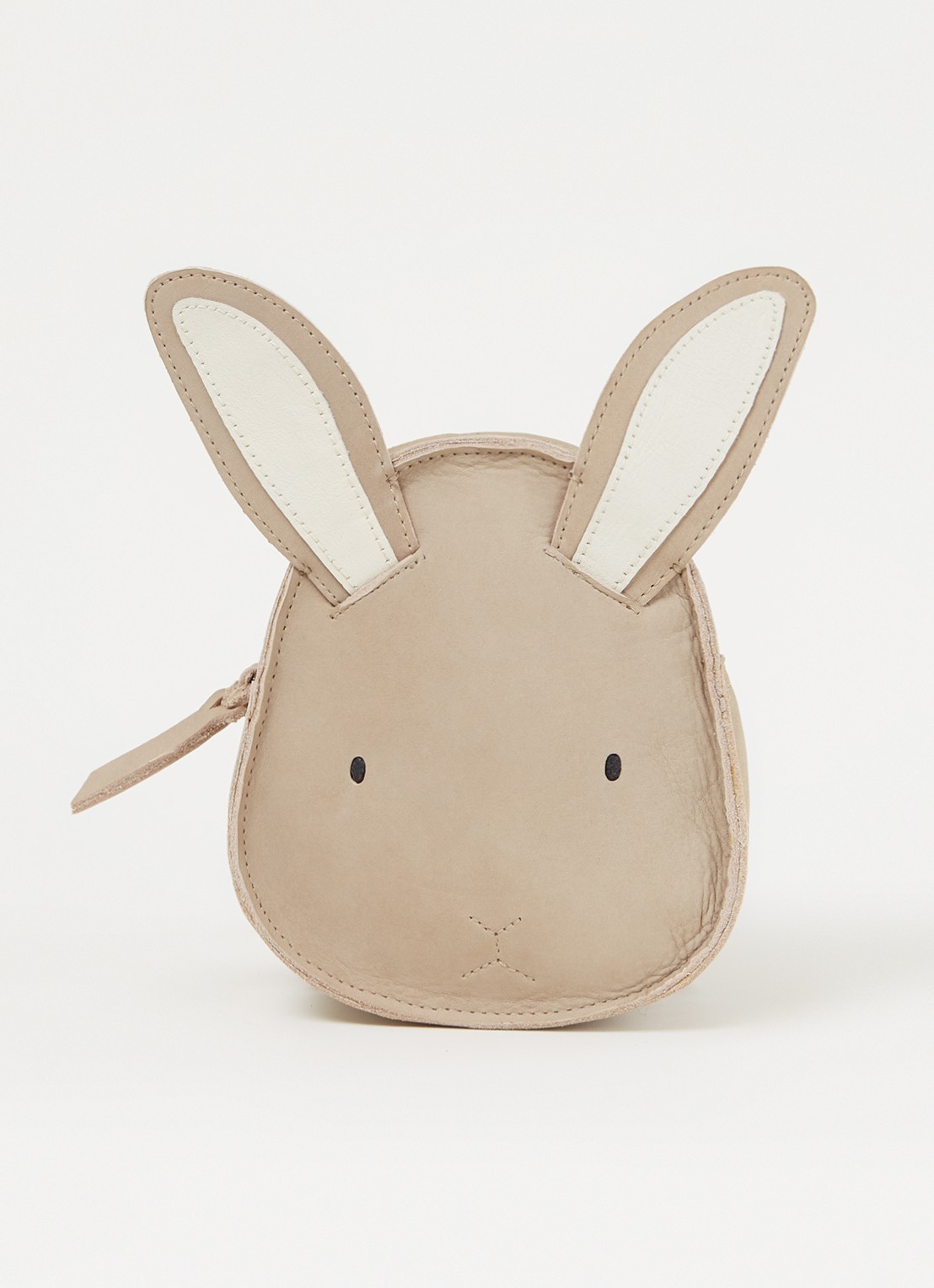 Donsje Amsterdam Kapi Bunny rugzak van leer - voorkant beige