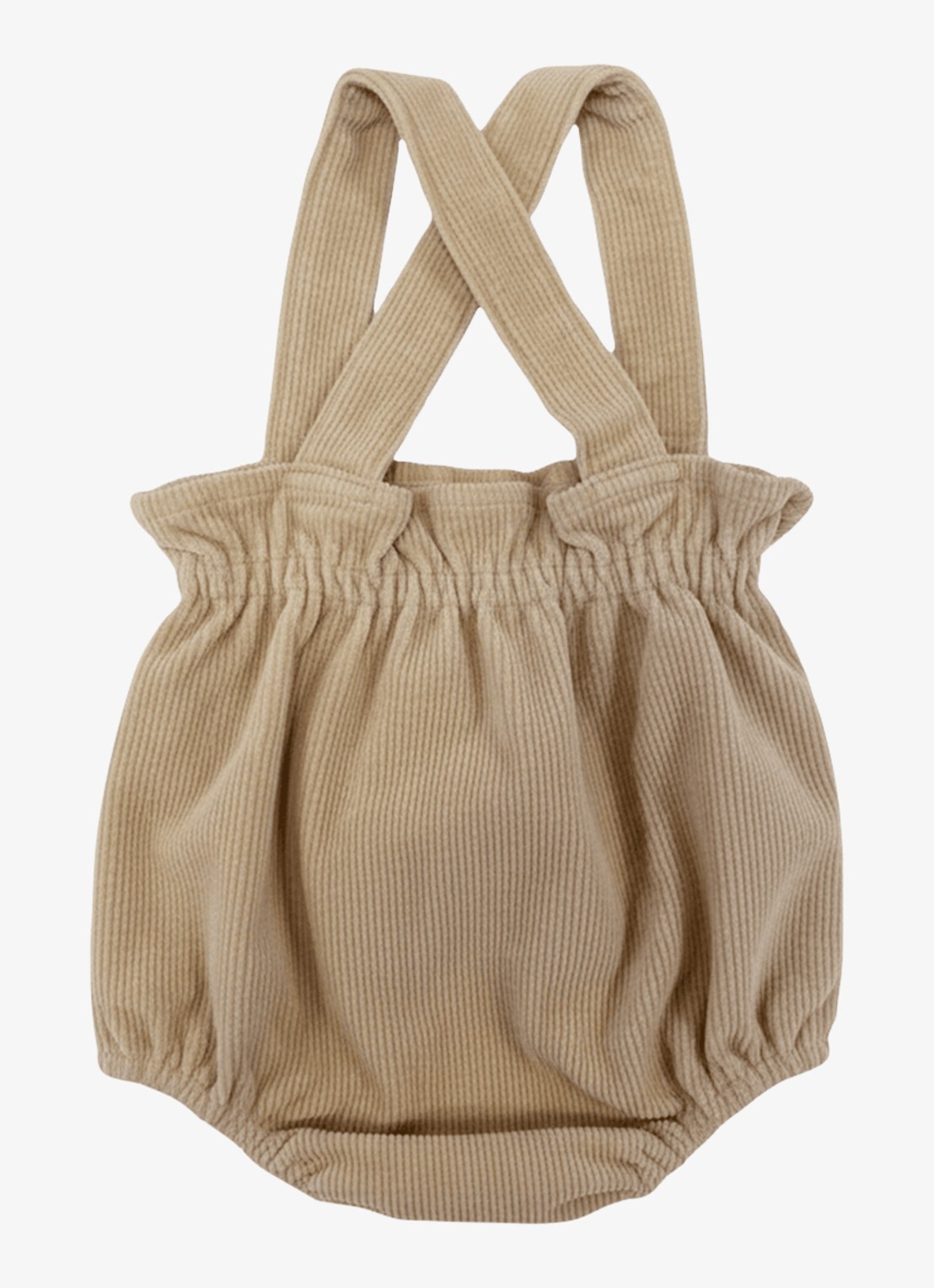 Donsje Amsterdam Kari jumpsuit met ribstructuur - achterkant beige