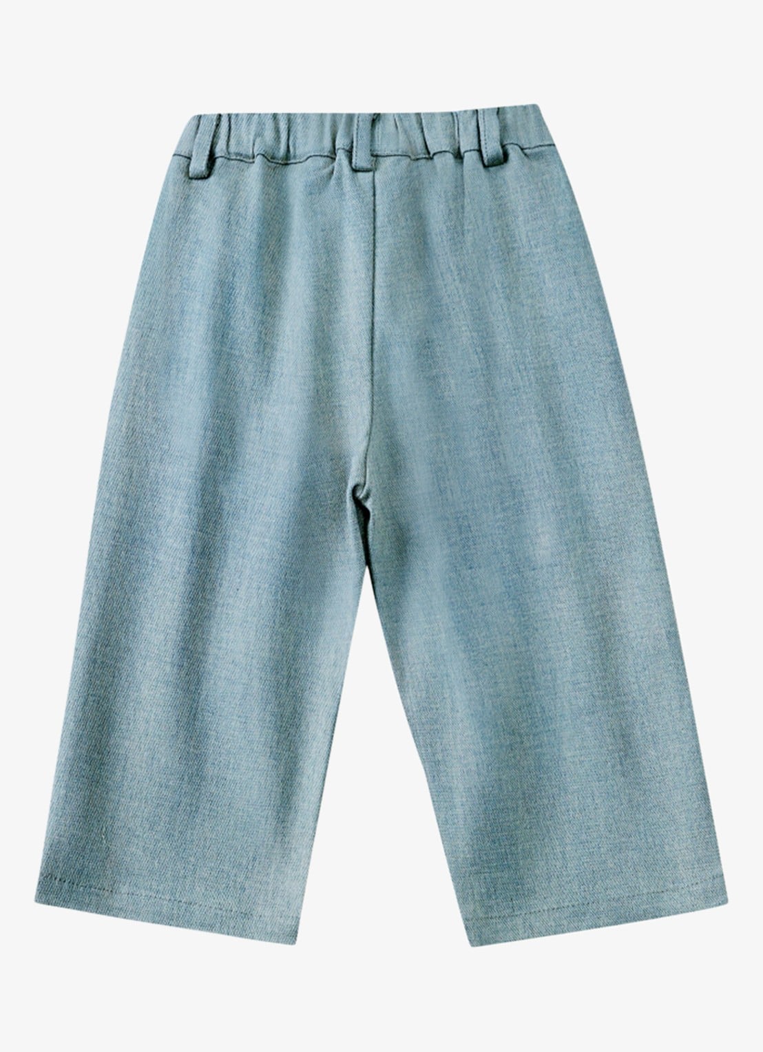 Donsje Amsterdam Kassim Bear broek van chambray - achterkant lichtblauw