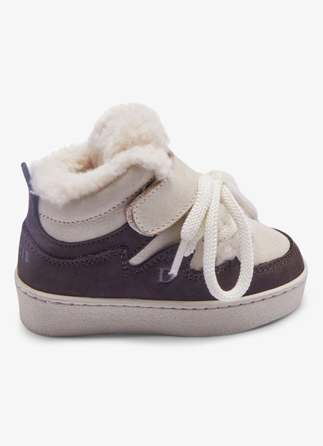 Donsje Amsterdam Kicco sneakers met bont - detail 3 donkerbruin