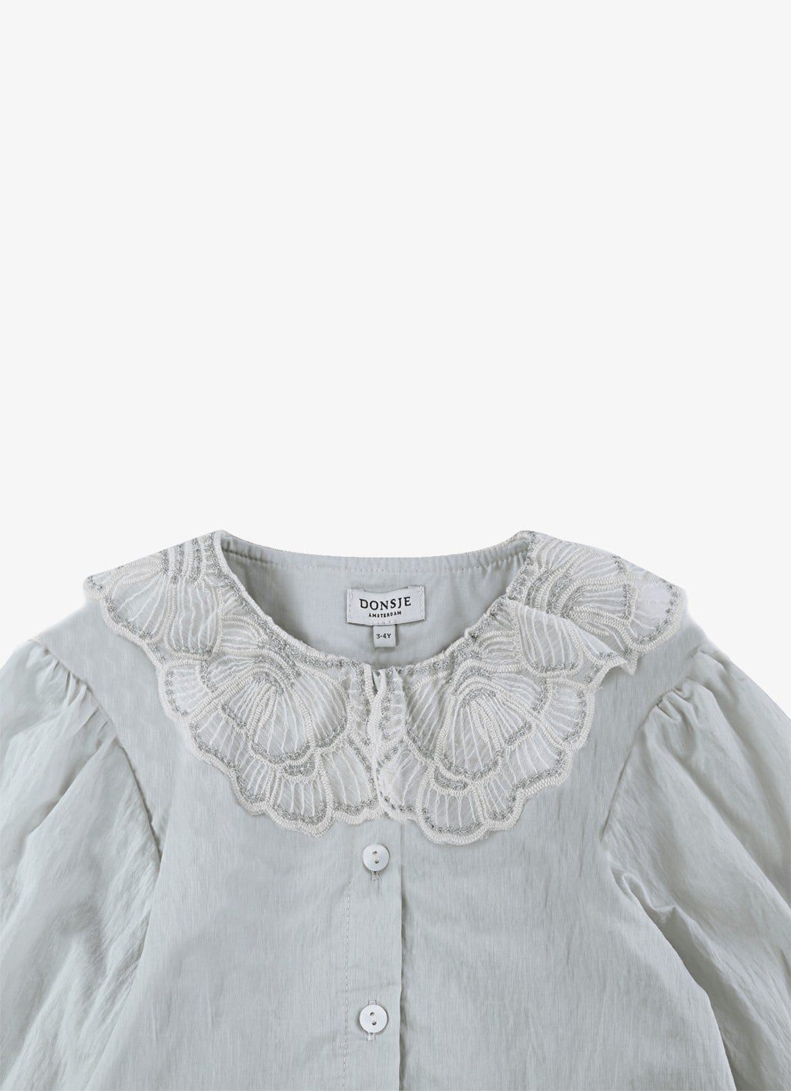 Donsje Amsterdam Kieke blouse met kraag - detail 3 grijs