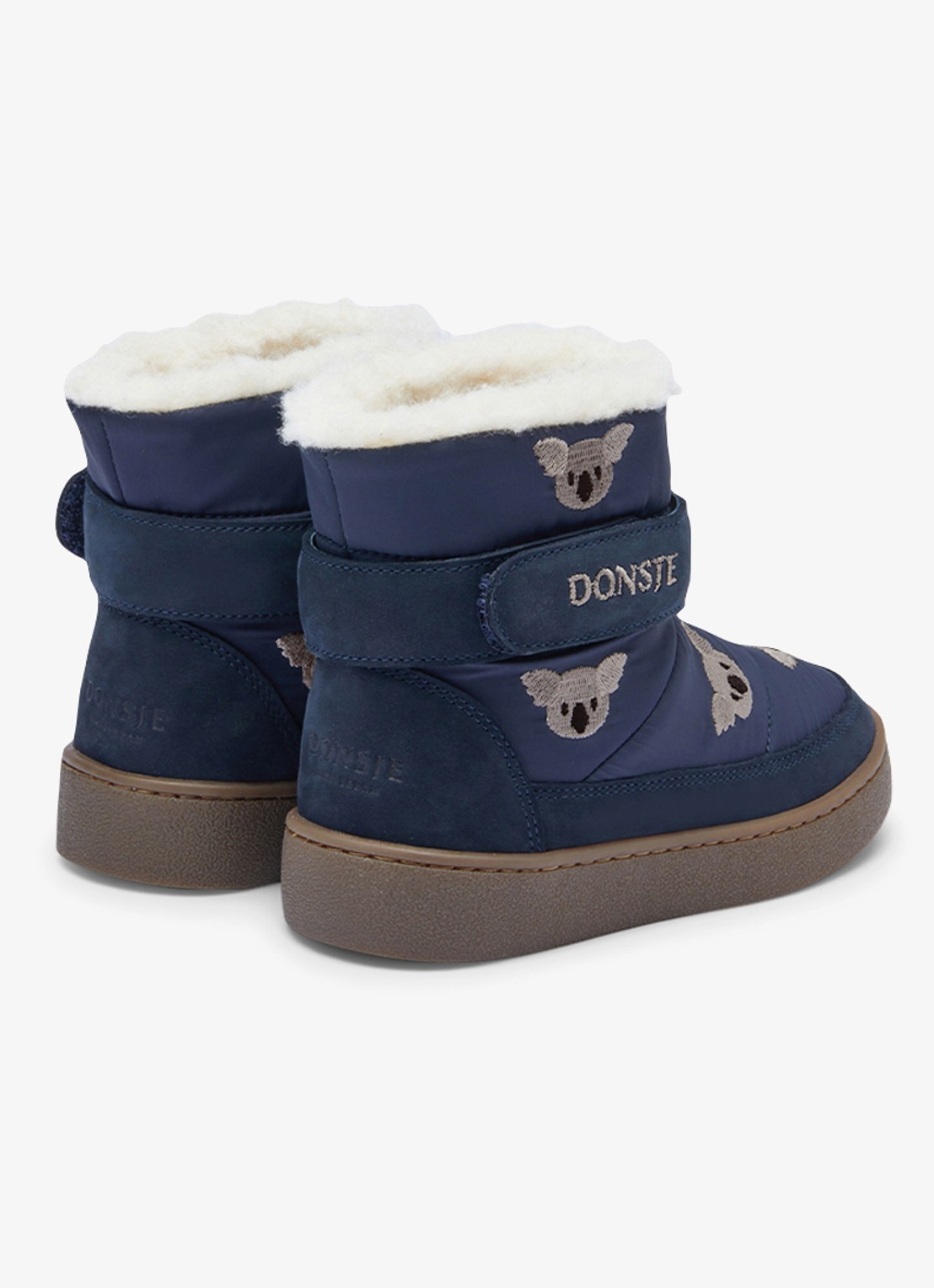 Donsje Amsterdam Kitto snowboot met borduring - achterkant 3 donkerblauw