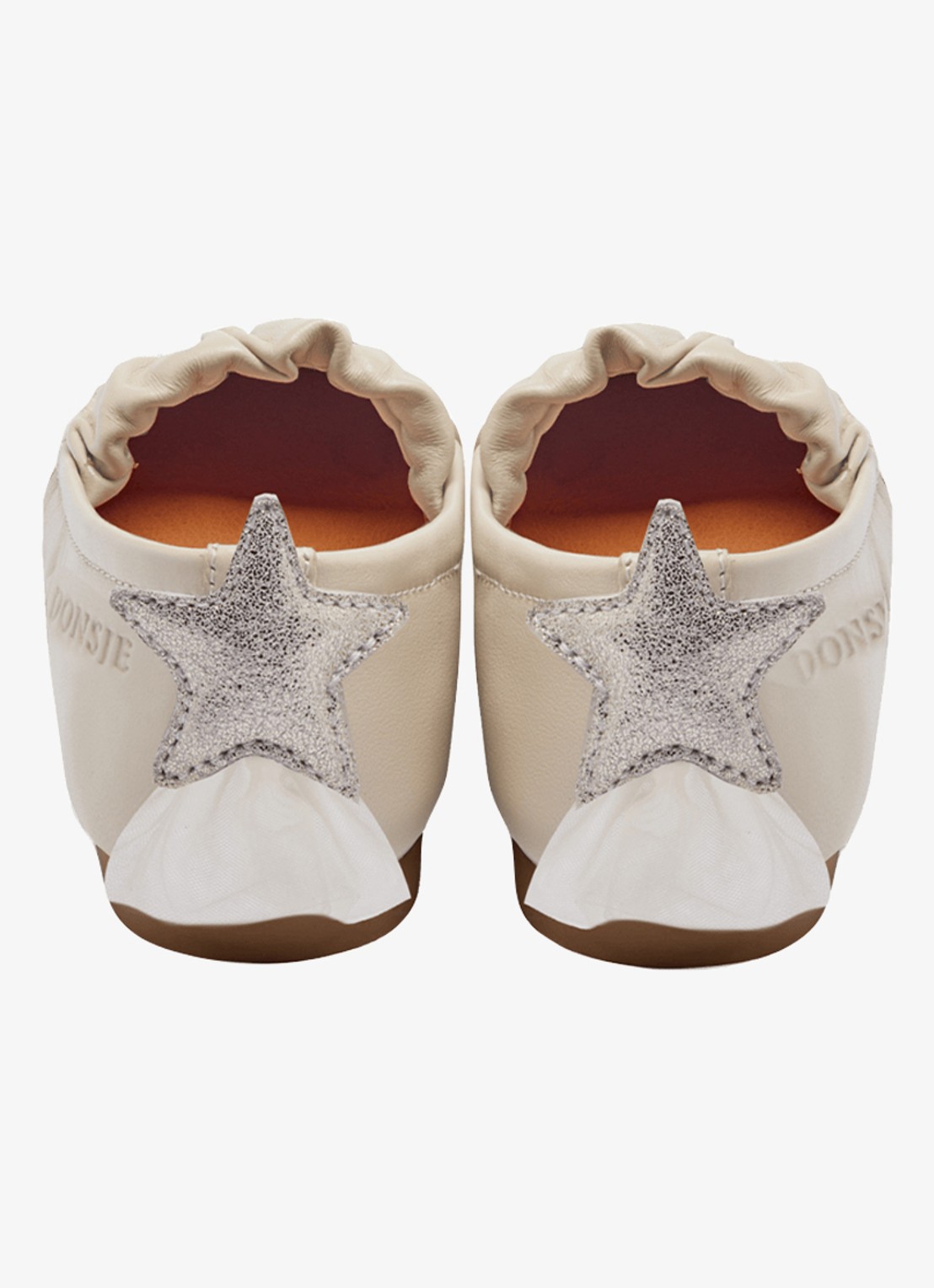 Donsje Amsterdam Lauran Shooting Star ballerina van leer - achterkant 3 ivoor