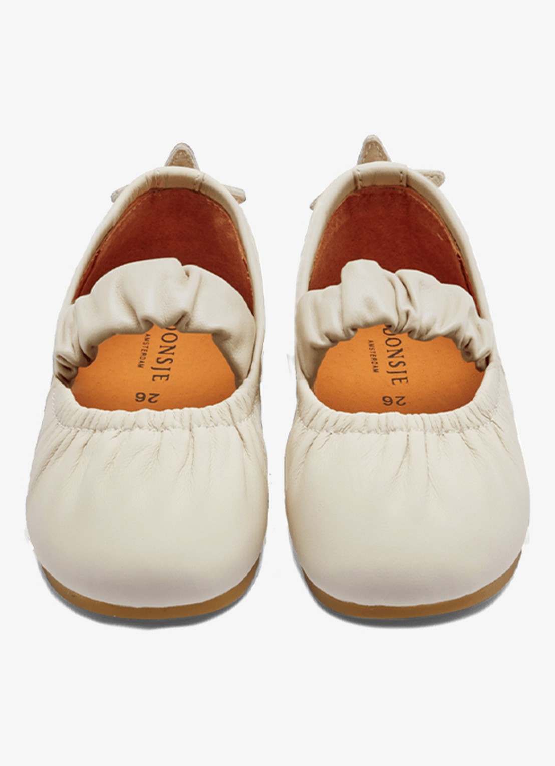 Donsje Amsterdam Lauran Shooting Star ballerina van leer - detail ivoor