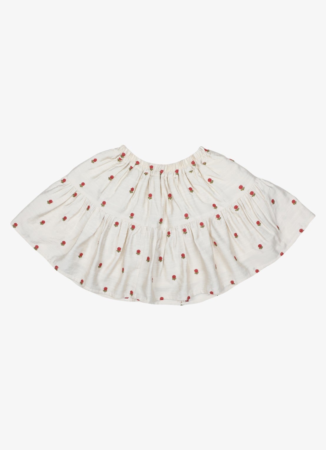 Donsje Amsterdam Lazie Red Roses rok met borduring - voorkant 2 zand