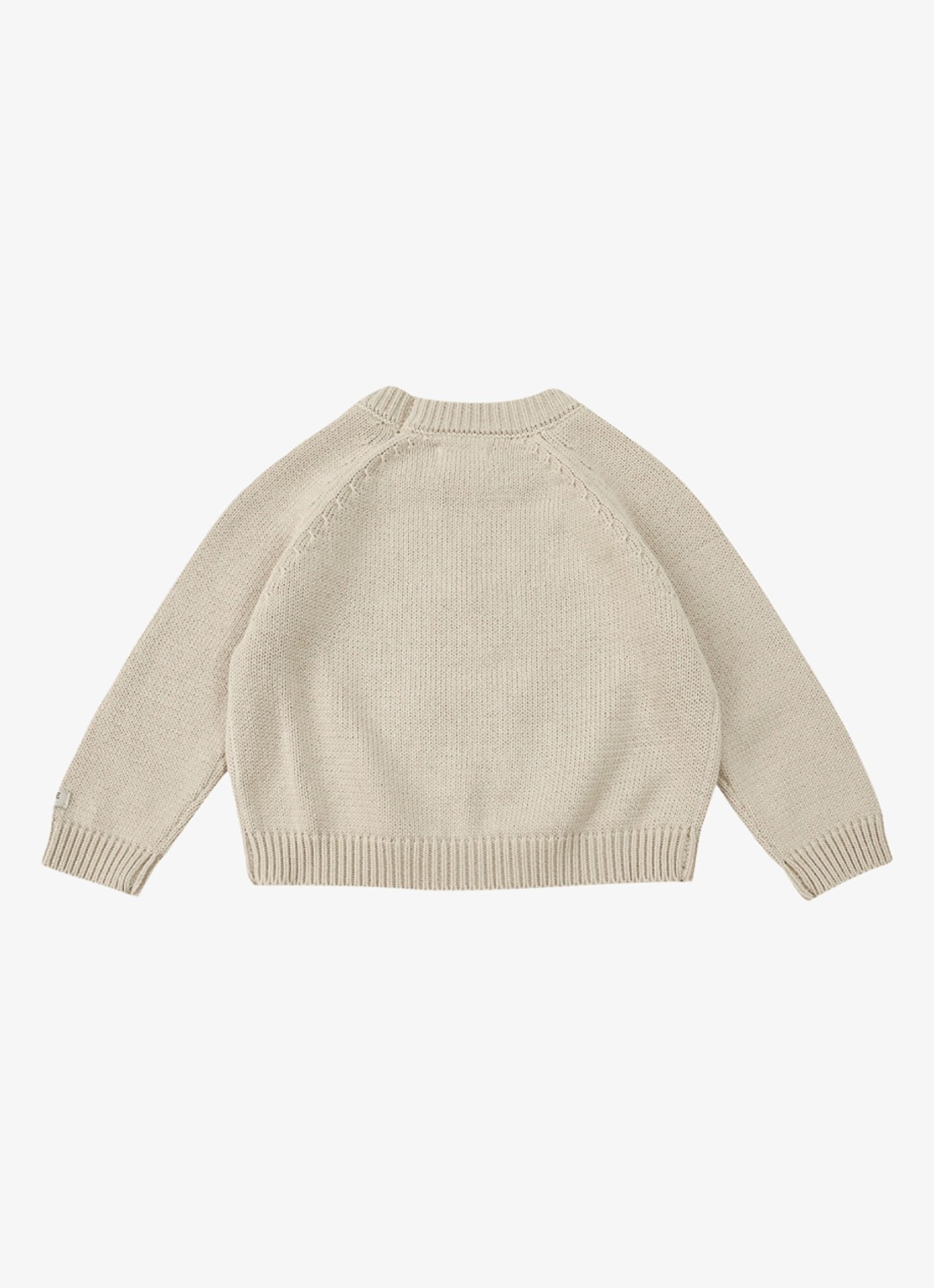 Donsje Amsterdam Loeke Bunny grofgebreide trui met borduring - achterkant beige