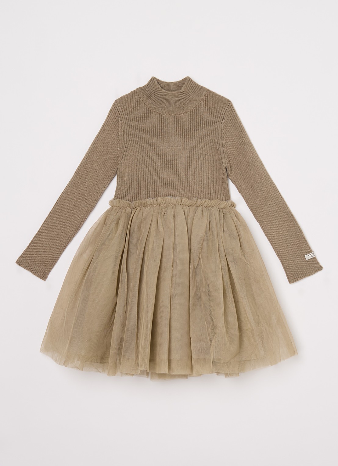 Donsje Amsterdam Lotus Dress - voorkant 2 khaki
