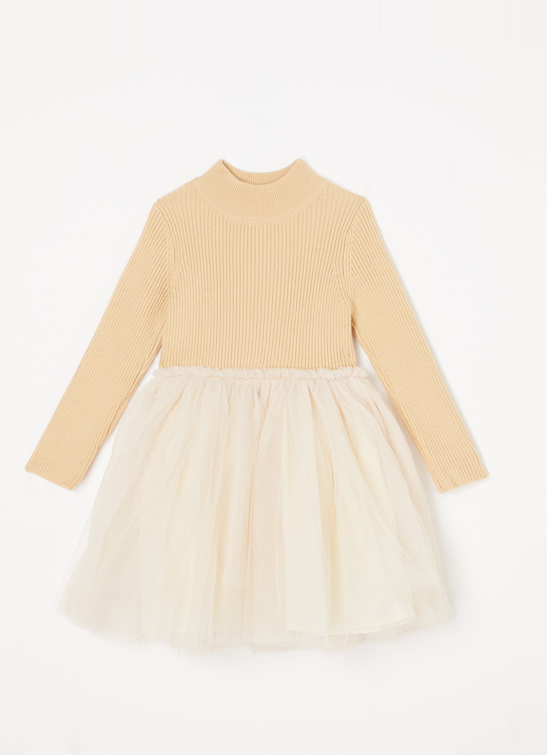 Donsje Amsterdam Lotus Dress - voorkant donkerbeige