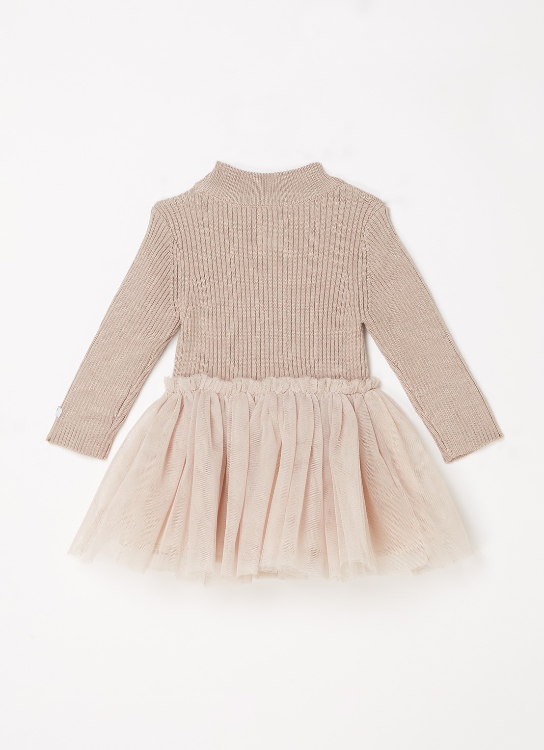Donsje Amsterdam Lotus jurk met details van mesh - achterkant 3 beige