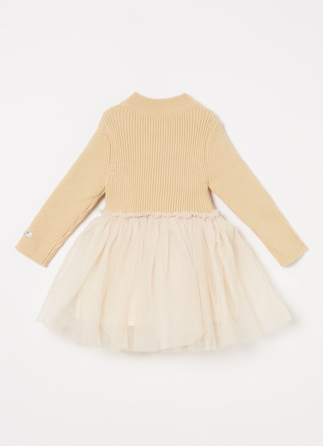 Donsje Amsterdam Lotus jurk met details van mesh - achterkant 4 vanillegeel