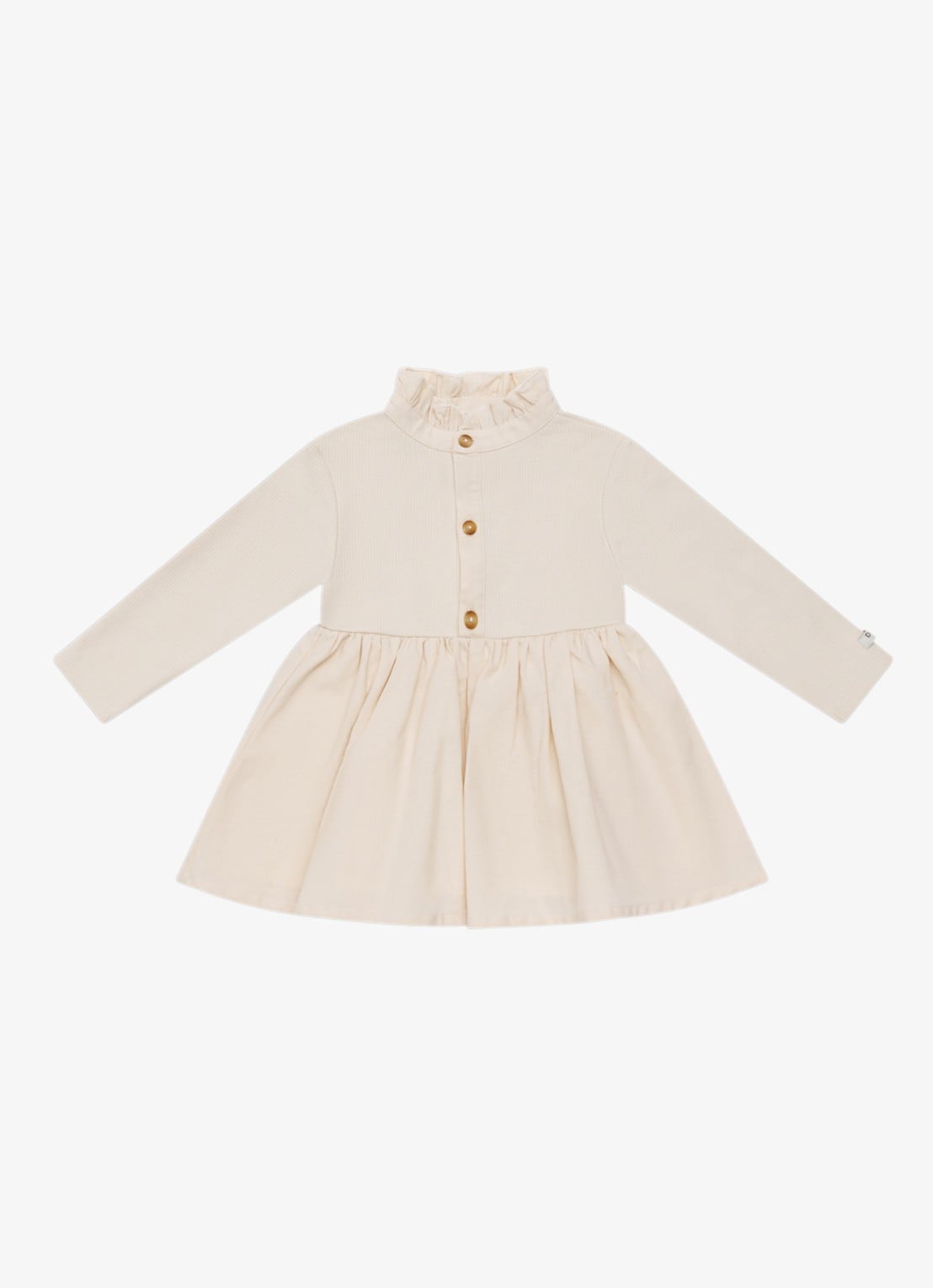 Donsje Amsterdam Louen tuniekjurk in katoenblend - voorkant 2 beige