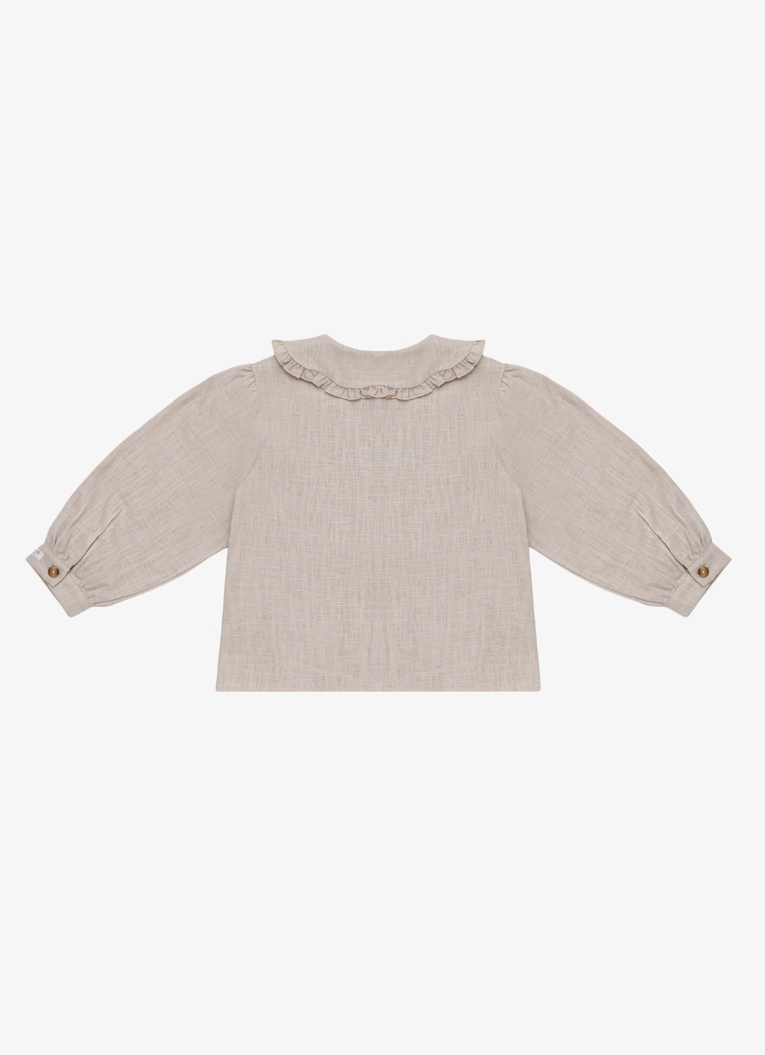 Donsje Amsterdam Luikje blouse in linnenblend - achterkant 3 taupe