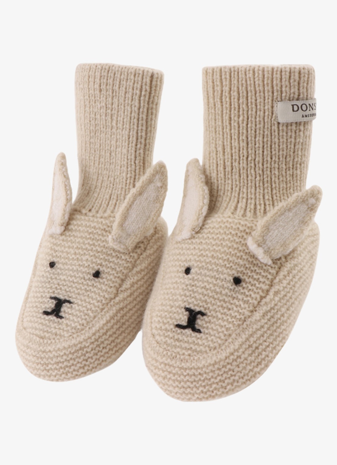 Donsje Amsterdam Maicer Bunny babyslofje van merino wol - detail 3 beige