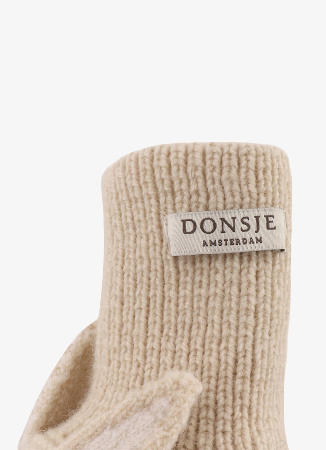 Donsje Amsterdam Maicer Bunny babyslofje van merino wol - detail 5 beige