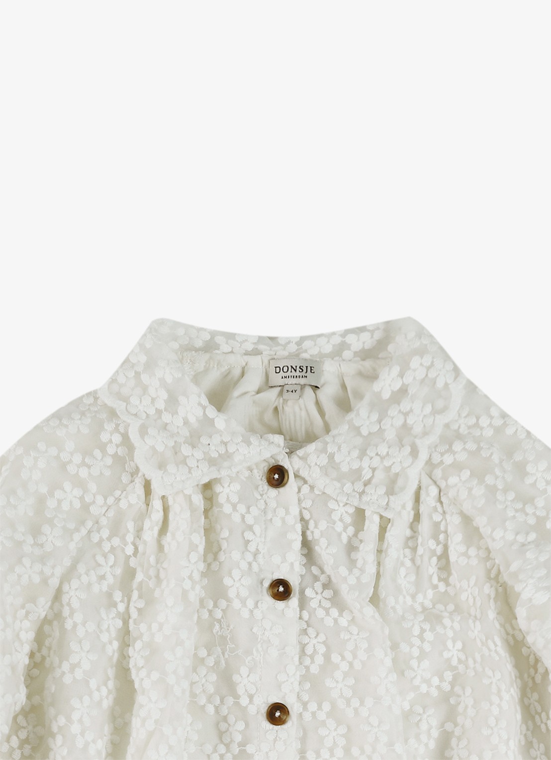 Donsje Amsterdam Mailien blouse met bloemborduring - detail 4 wit