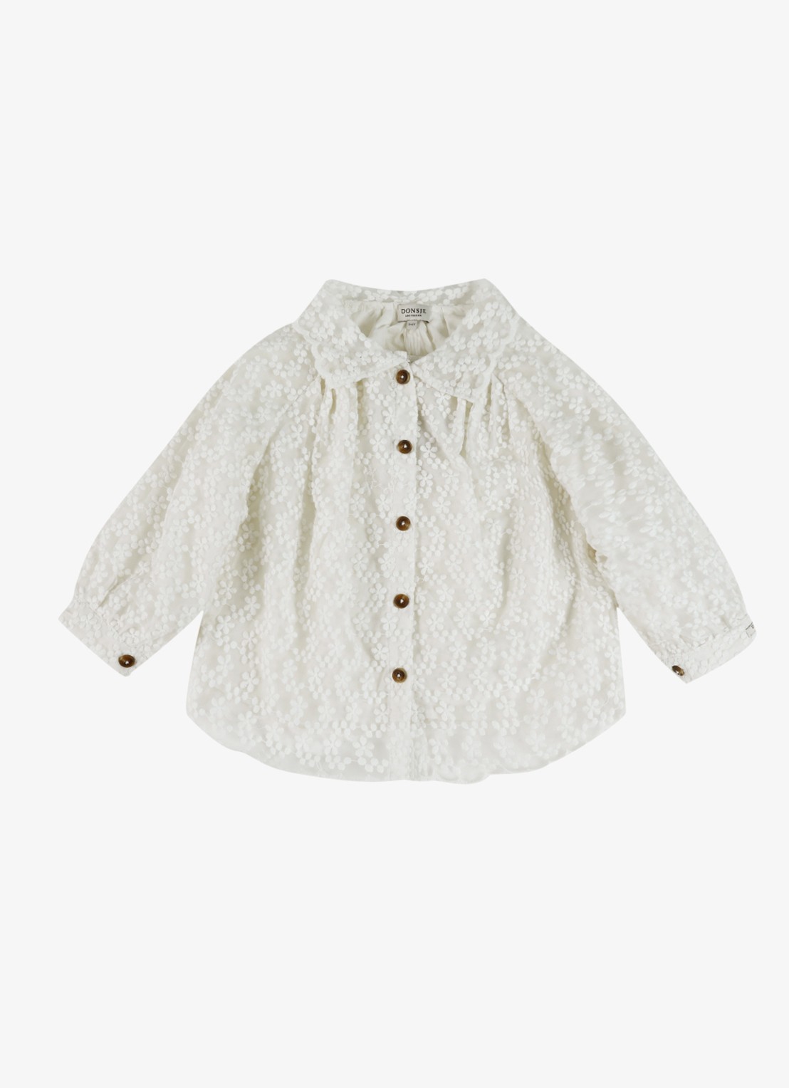 Donsje Amsterdam Mailien blouse met bloemborduring - voorkant wit