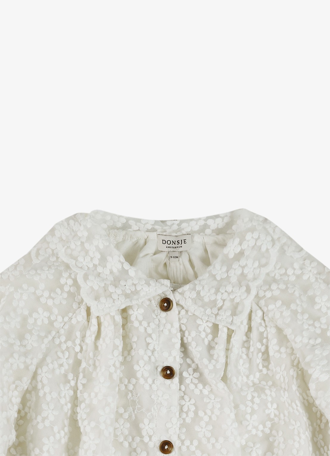 Donsje Amsterdam Mailien blouse met broderie - voorkant wit