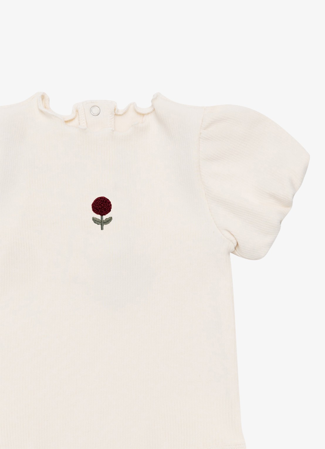 Donsje Amsterdam Marien Rose ribgebreide top in katoenblend - detail 4 ivoor