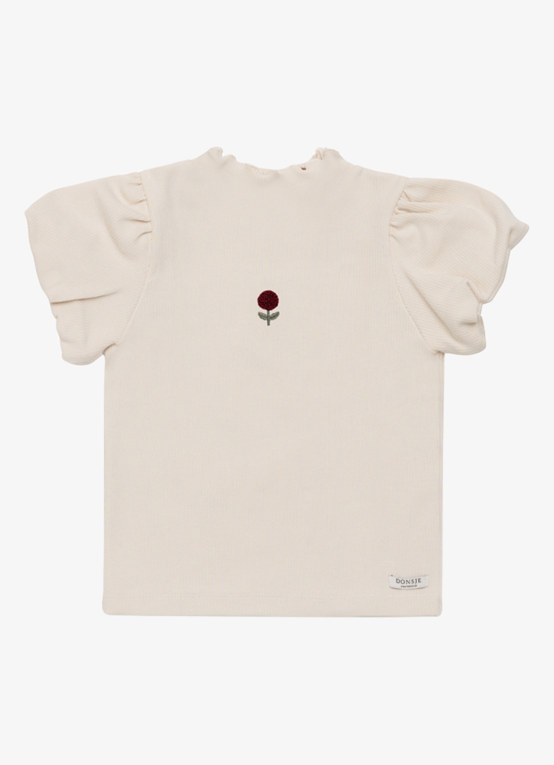 Donsje Amsterdam Marien Rose ribgebreide top in katoenblend - voorkant 2 ivoor