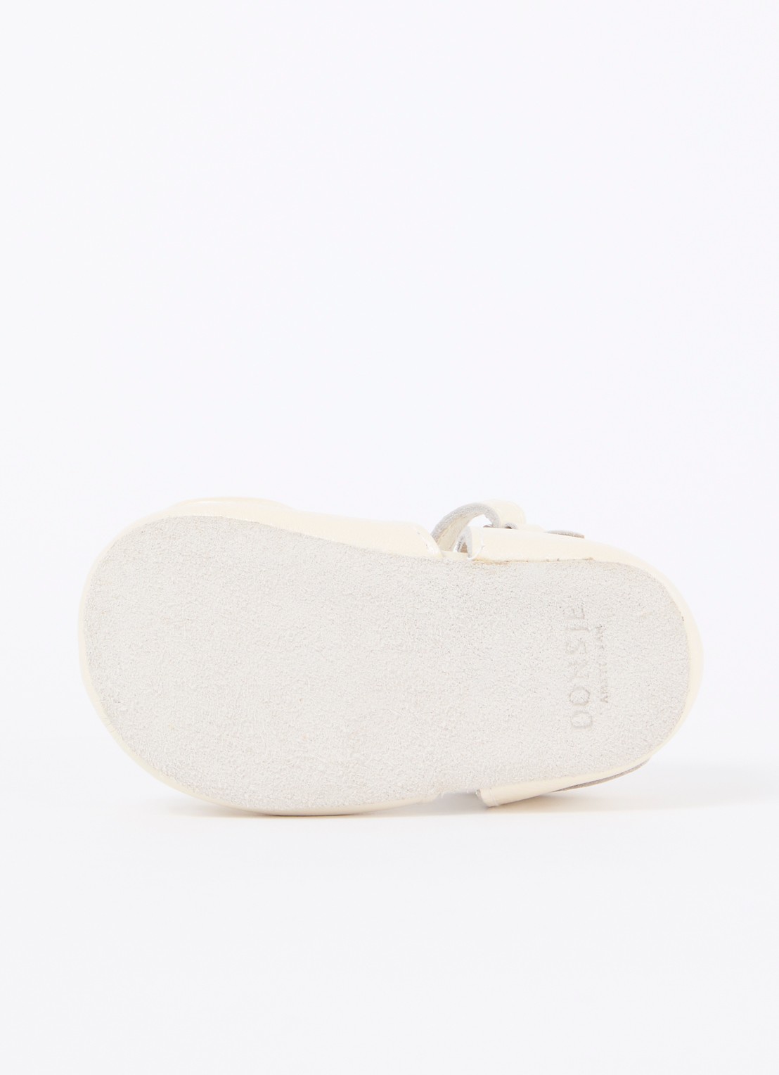 Donsje Amsterdam Meau babyschoentjes van leer met metallic finish - detail 2 vanillegeel