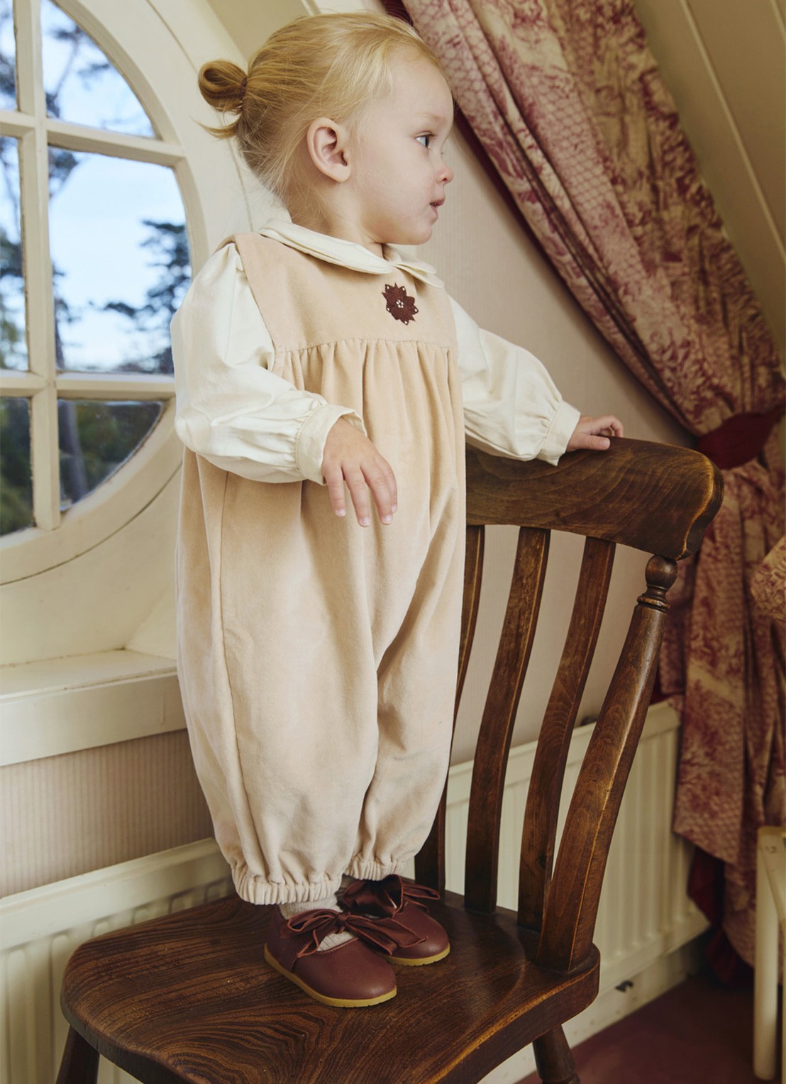 Donsje Amsterdam Mickie jumpsuit met borduring - voorkant 5 roze
