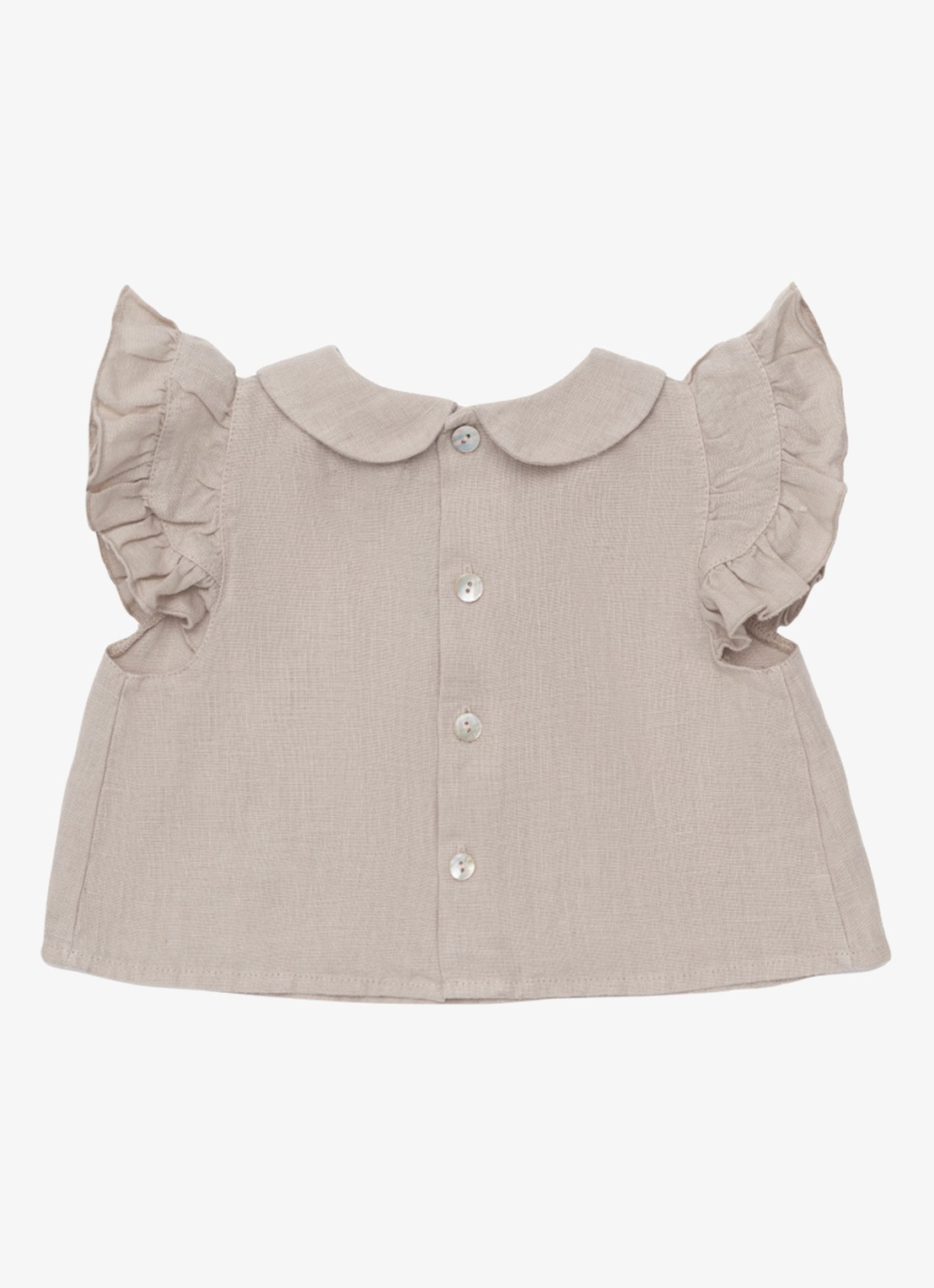 Donsje Amsterdam Mimi blouse in linnenblend - achterkant 2 taupe