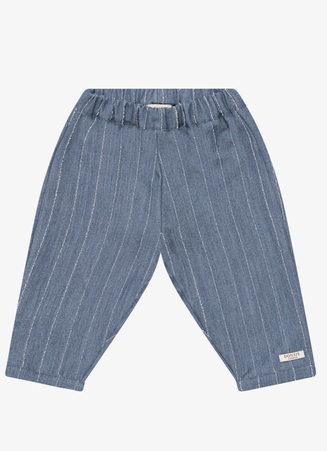Donsje Amsterdam Mink broek met streepprint - voorkant 3 lichtblauw