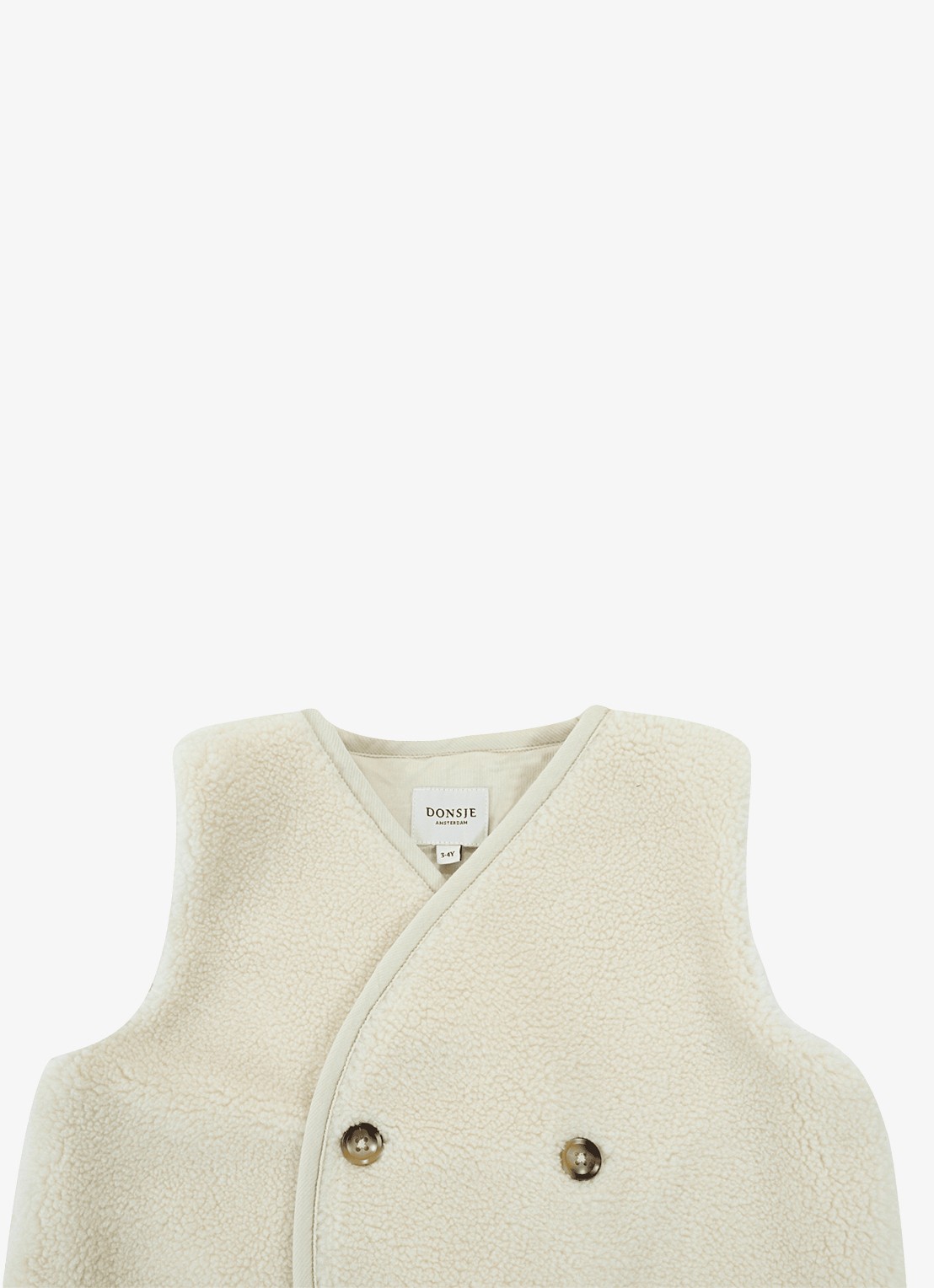 Donsje Amsterdam Monty Gilet - detail 4 gebroken wit